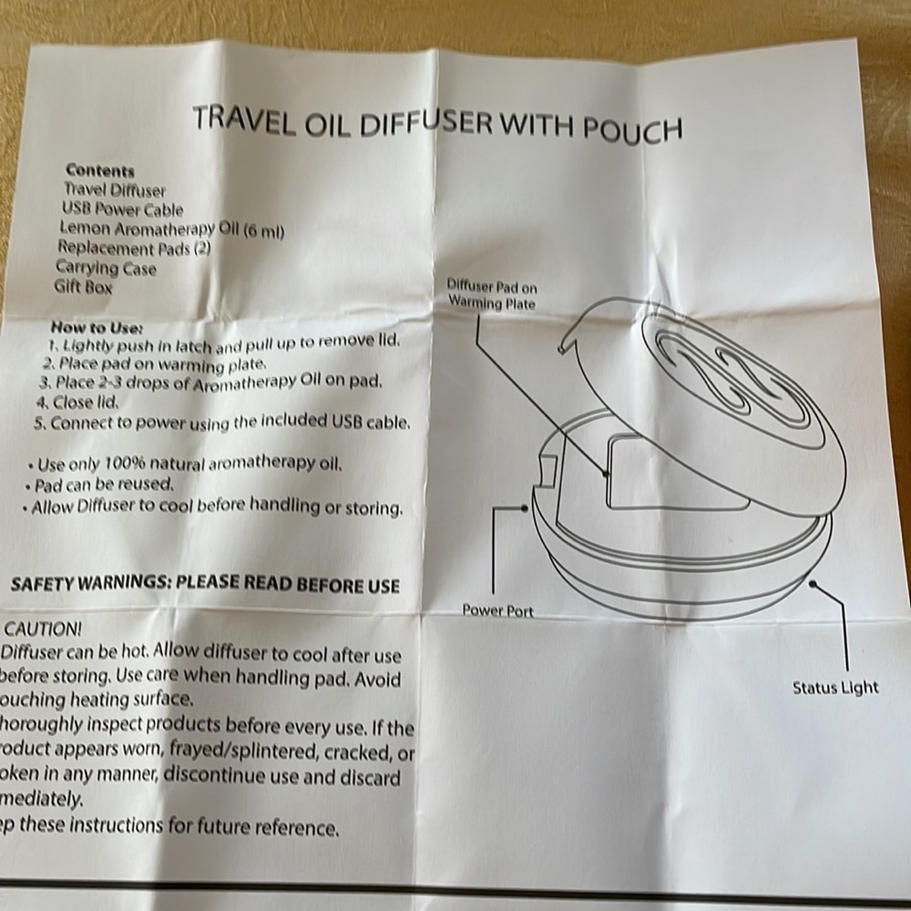 Laura Ashley Travel Oil Diffuser with Pouch - Picture 4 of 4